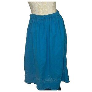 Vintage Miss Bennington M (12/14) Peasant skirt Turquoise Blue Lace Embroidery